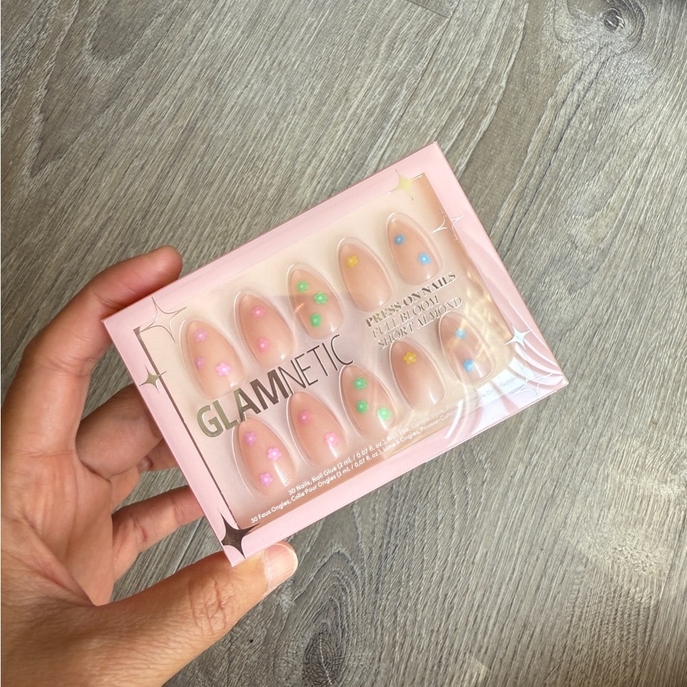 Glamnetic Pink Press-On Nails with Colorful Accents
